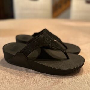 FitFlop Sparkly Black Sandals - Size 9